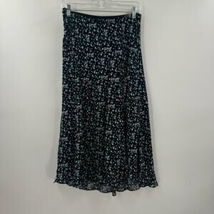Y2K Blue polka dot midi skirt